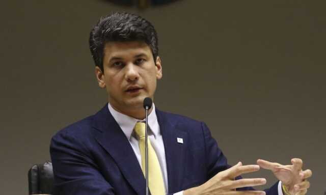 O presidente do Banco Nacional de Desenvolvimento Econômico e Social (BNDES), Gustavo Montezano, durante entrevista coletiva, no Ministério da Economia.