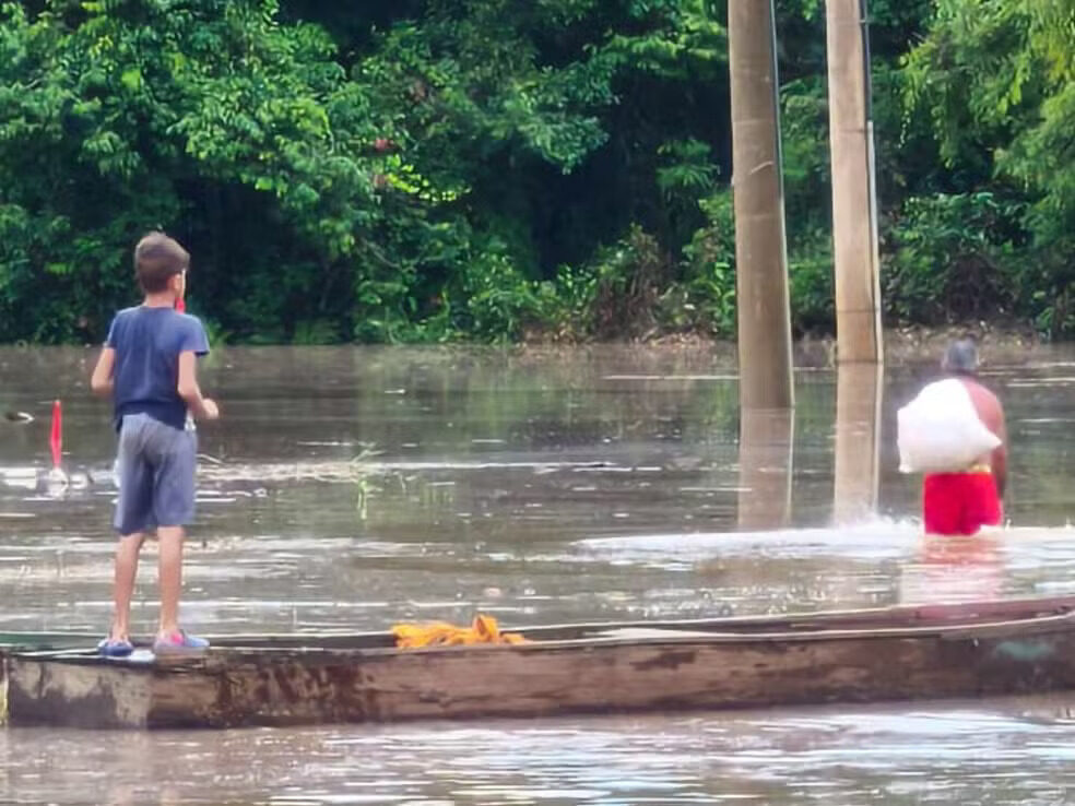 Cheia do Rio Acre - dezembro de 2025 - Rio Branco, AC — Foto: Walcimar Júnior/Arquivo pessoal