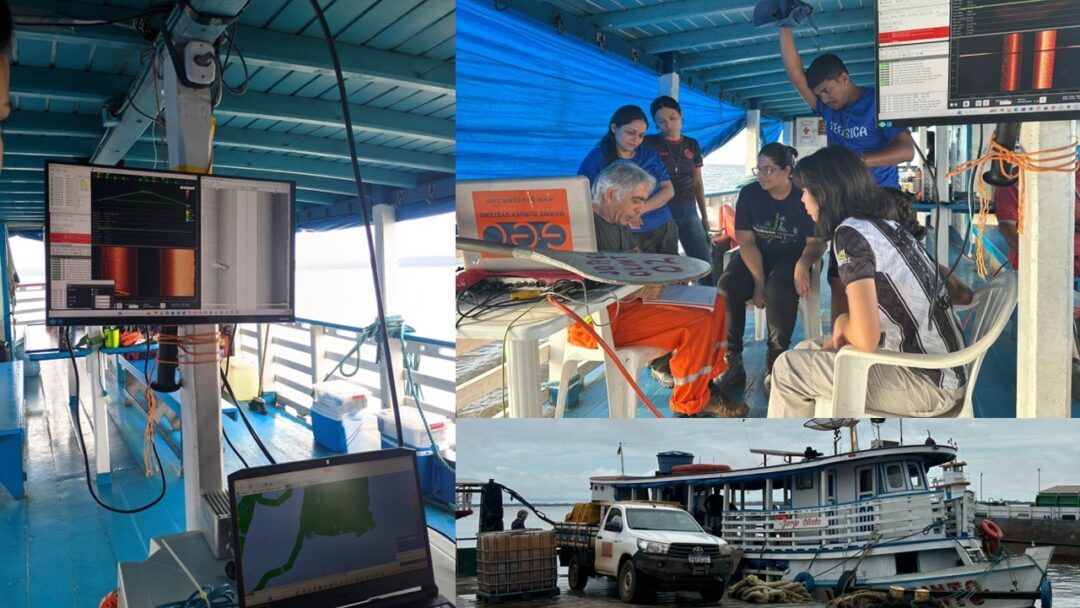 Registros da atividade de Geofísica no Rio Tapajós. Fotos: Acervo do curso