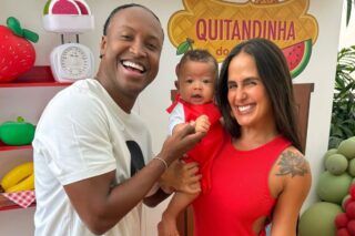 Carol Peixinho e Thiaguinho celebram 6 meses do filho Bento