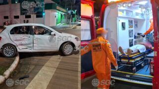 Colisão grave deixa duas pessoas feridas em Porto Velho